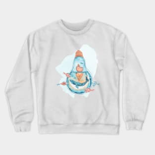 Watercolor cute whale illustration Crewneck Sweatshirt